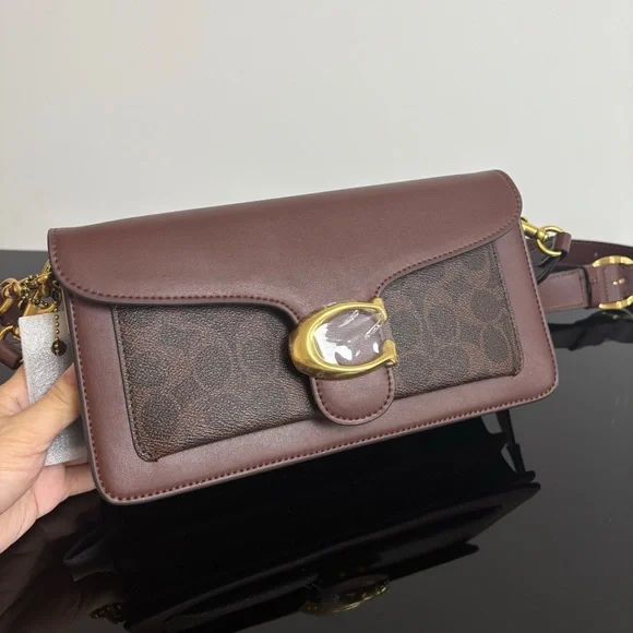 Coach Tabby Bag Brown Signature Leather Shoulder Chic - Picture 4 of 9